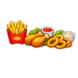Classic sides fries, chicken, onion rings
