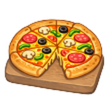 Delicious pizza on a wooden board